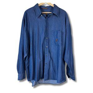 Pendleton Rodeo Denim Shirt Button Down Western Cowboy Americana Men's XL